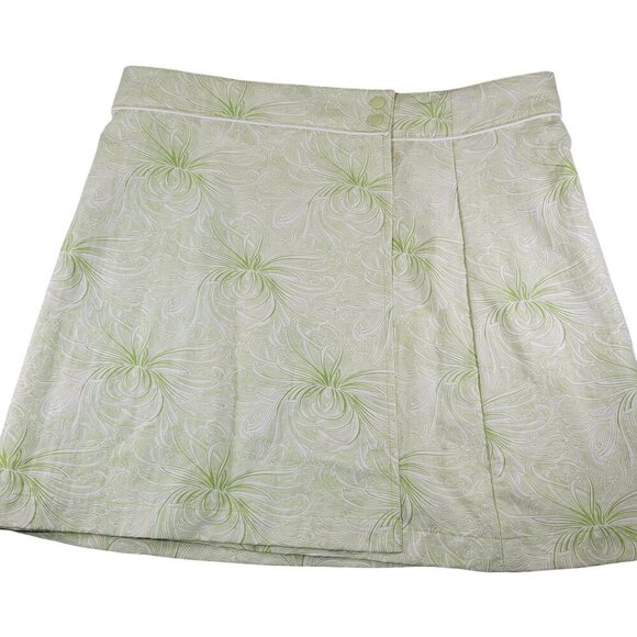 Patagonia Women Outdoor Lightweight Green Floral Nylon Wrap Around Skirt Size 10 - Picture 1 of 8